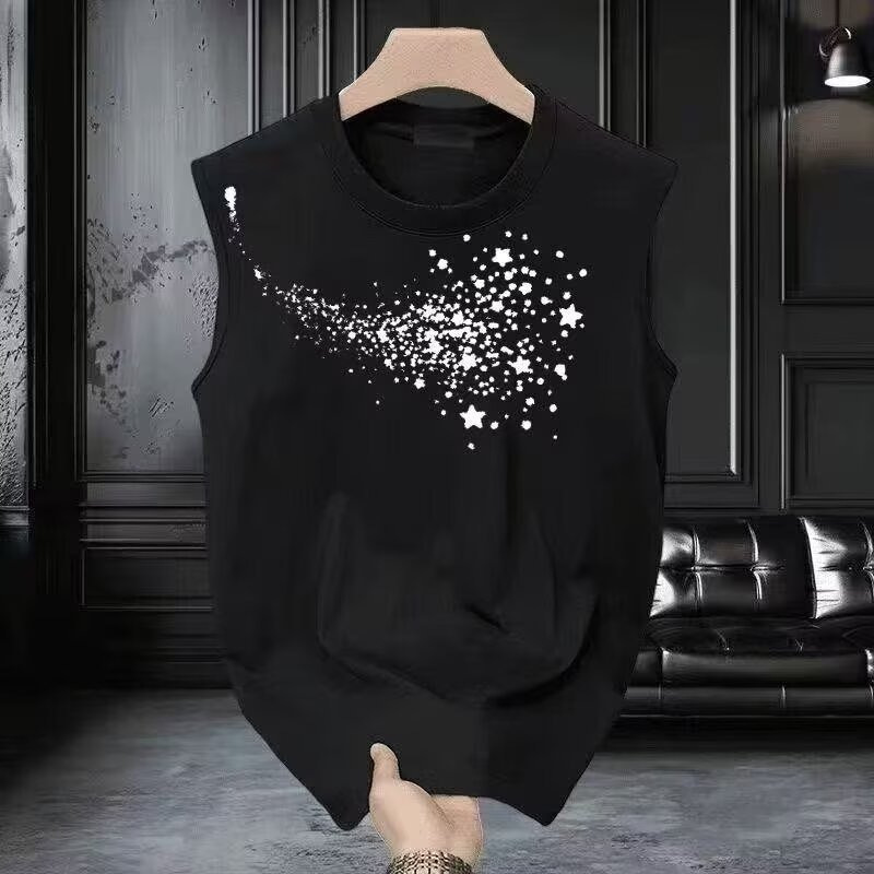 Men's Cartoon Embroidery Sleeveless Tank Top | Loose Fit Summer Streetwear | Comfortable Daily Casual Vest_viptrois.com