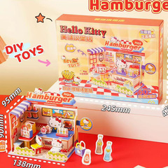 莱可 三丽鸥系列过家家立体屋 创意DIY手工拼装创意立体屋玩具
