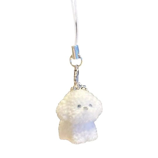 Cute three-dimensional flocking resin dog pendant mini small doll mobile phone pendant DIY key chain jewelry accessories