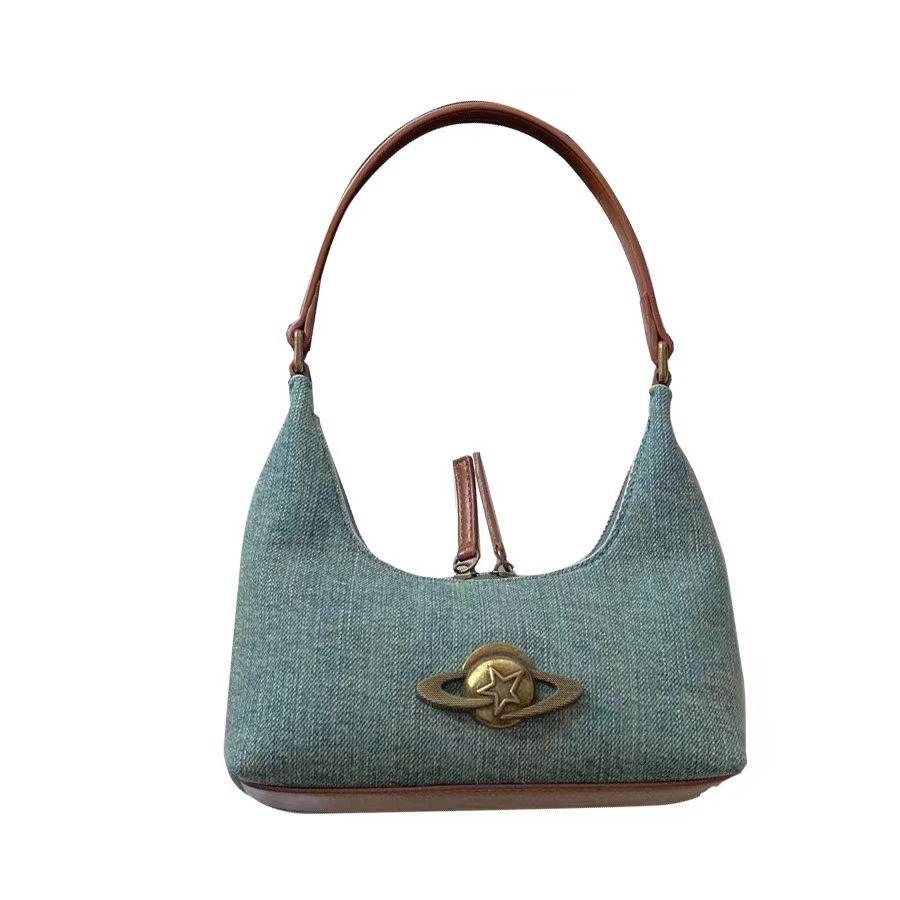 2024 Herbst und Winter Neue Unterarmtasche Wandering Planet Umhängetasche Vielseitige Handtasche Nischen-Denim-Unterarmtasche Großhandel_voghion.com