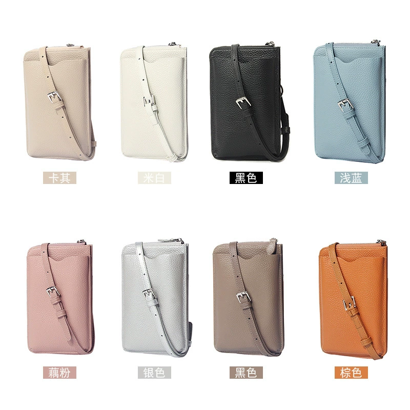 Summer phone bag, trend universal small one-shoulder bag, 2023 collection, genuine leather