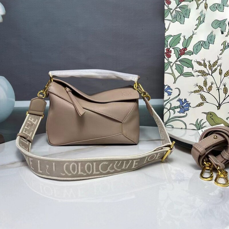 High-Quality New Model Luo Jia Puzzl Geometric Bag with Double Shoulder Straps, Genuine Leather Large-Capacity Women's Bag, Single Shoulder Crossbody Bag