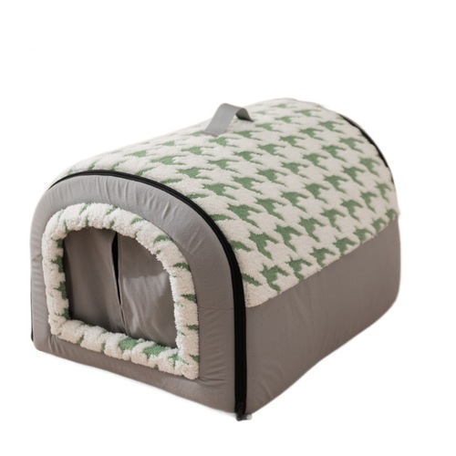 【New Arrival in 25 Years】Nerve Cat Pet Cat Bed Autumn and Winter Thick Insulation House Bed Large Space Cat House