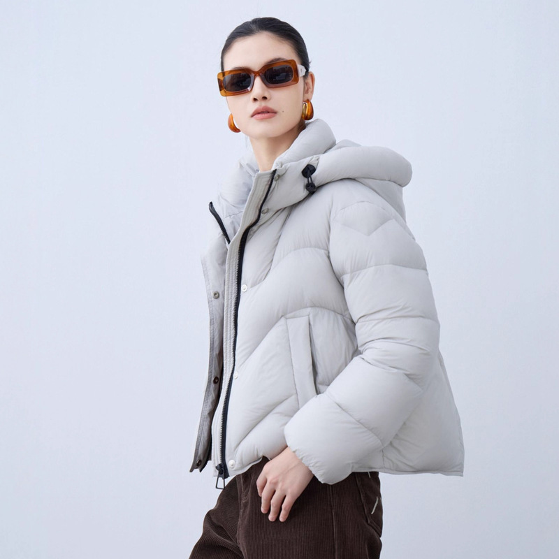 2025 Winter Short down Jacket for Women, Korean Style, Petite, 90% White Duck Down, Thickened, Warm, White Duck down Filling