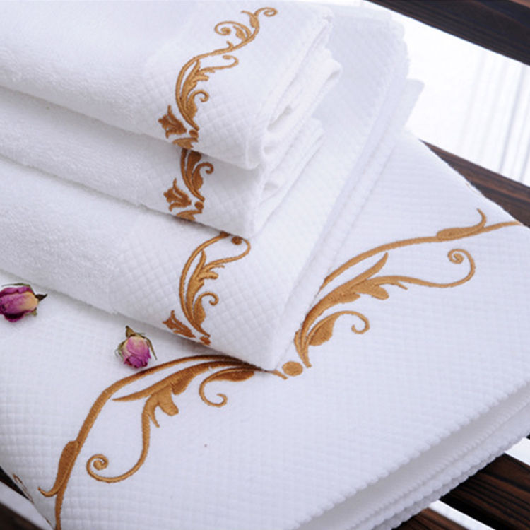 Platinum Plus 39 Towel 91 Five Plus Face Wash Pure Cotton Hotel Embroidered Floral Satin Collection Flat Weave