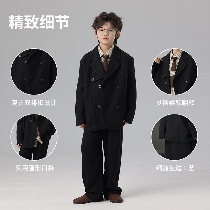 Boys' suit set, stylish Korean style, British style, casual and handsome, perfect for flower girls and emcees.