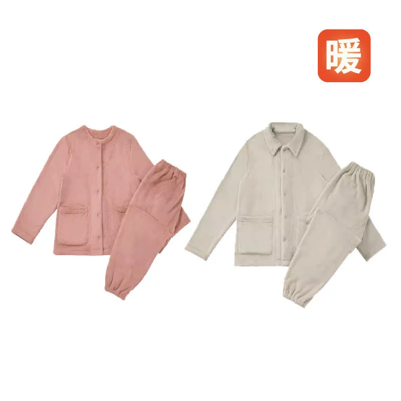 Теплый мягкий утолщенный плюшевый Пижамный костюм без принта Фланелевая домашняя одежда для пар Осенне-зимний теплый коралловый флис Falael Fleece