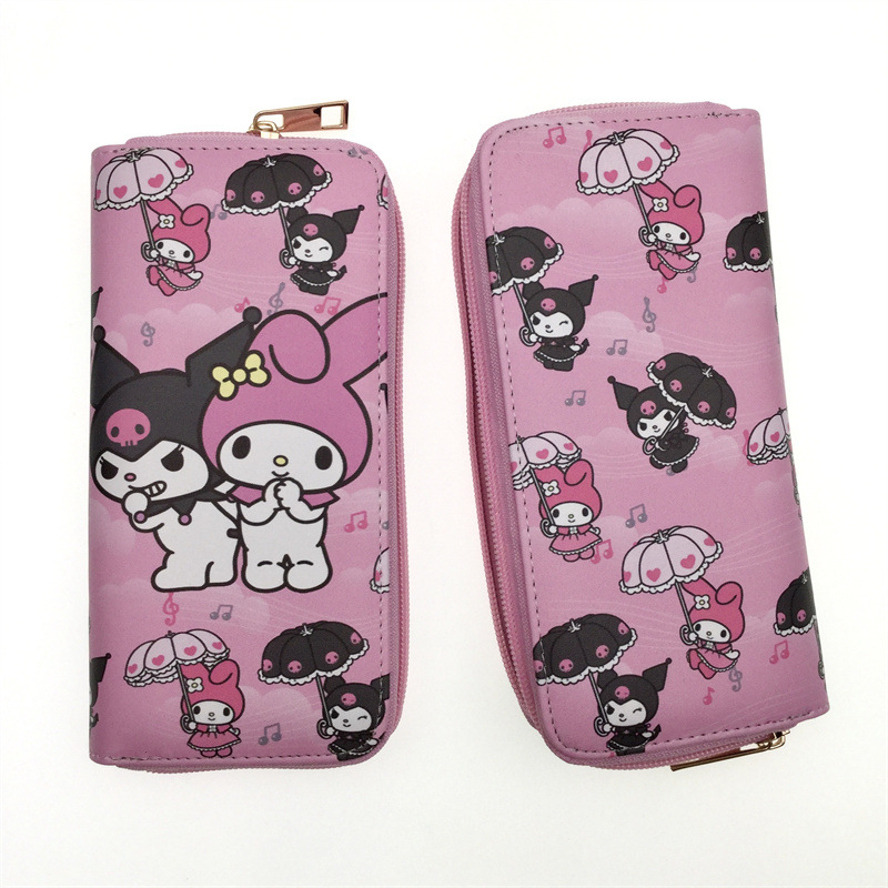 Cartera de dibujos animados lindo princesa KT gato cremallera gran capacidad estudiante chica monedero embrague titular la tarjeta