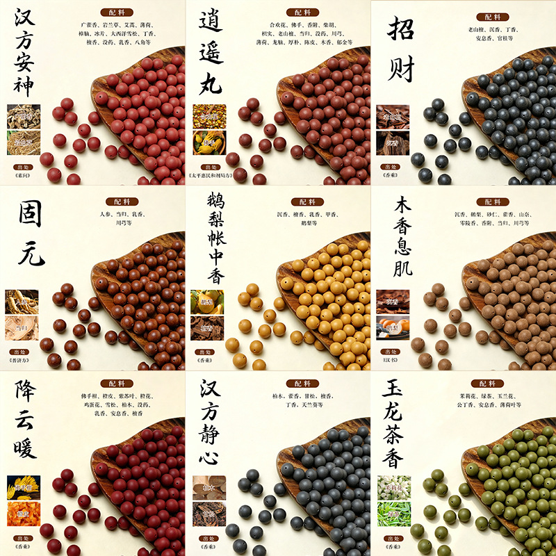 Natural Chinese Herbal Incense Bead Single 15mm Handmade DIY Bracelet Bead Gu Fa He Xiang Zhu key features