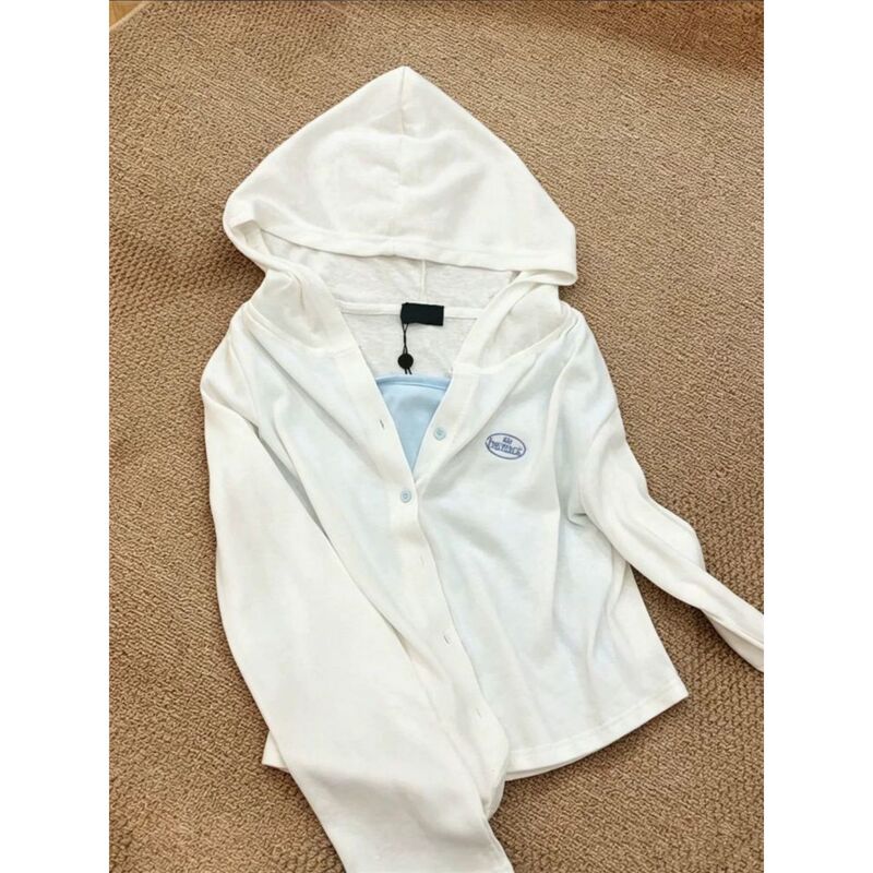 Real Shot of Lyocell Snowflake Cotton Faux Two-Piece Cardigan for Women, Breathable Hooded Sun Protection Clothing, Lightweight Outdoor Sports T-Shirt for Women Real Shot of Lyocell Snowflake Cotton Faux Two-Piece Cardigan for Women, Breathable Hooded Sun Protection Clothing, Lightweight Outdoor Sports T-Shirt for Women