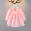 Spring dress with sleeves, children's small princess costume girl's to go out, long sleeve, western style, Korean style