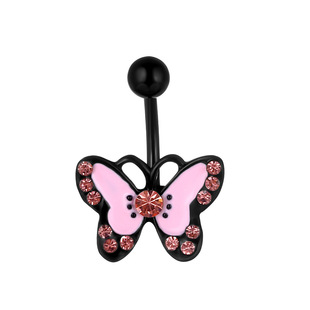 Cross-border goods new puncture jewelry fixed diamond drop oil butterfly umbilical nail umbilical ornaments spot wholesale