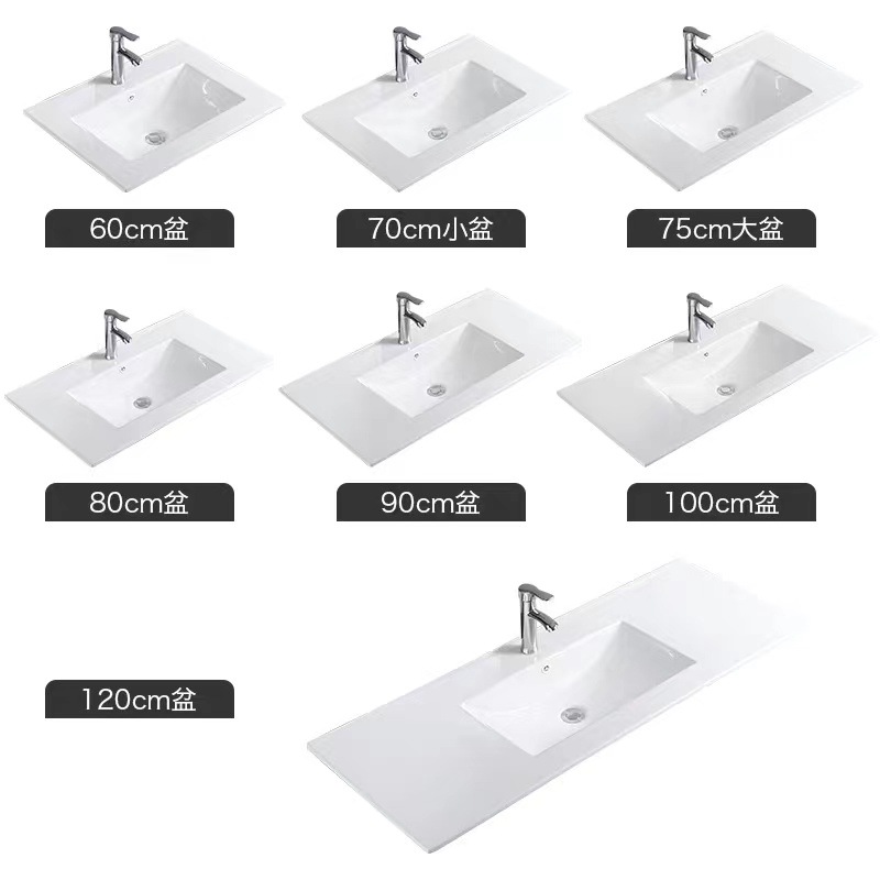 De cerámica integrado lavabo lateral Delgado gabinete Cuenca semi-embebido Cuenca Media baño gabinete de baño lavabo