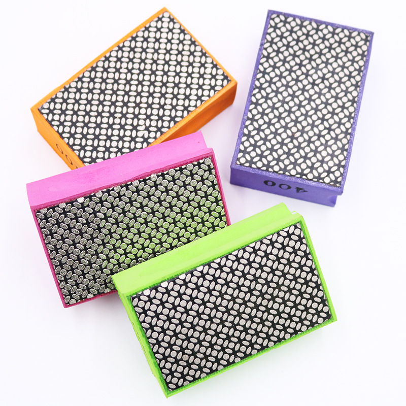 工艺金刚石海绵手擦玻璃石材磨边倒角电铸手擦块金刚石磨边手擦