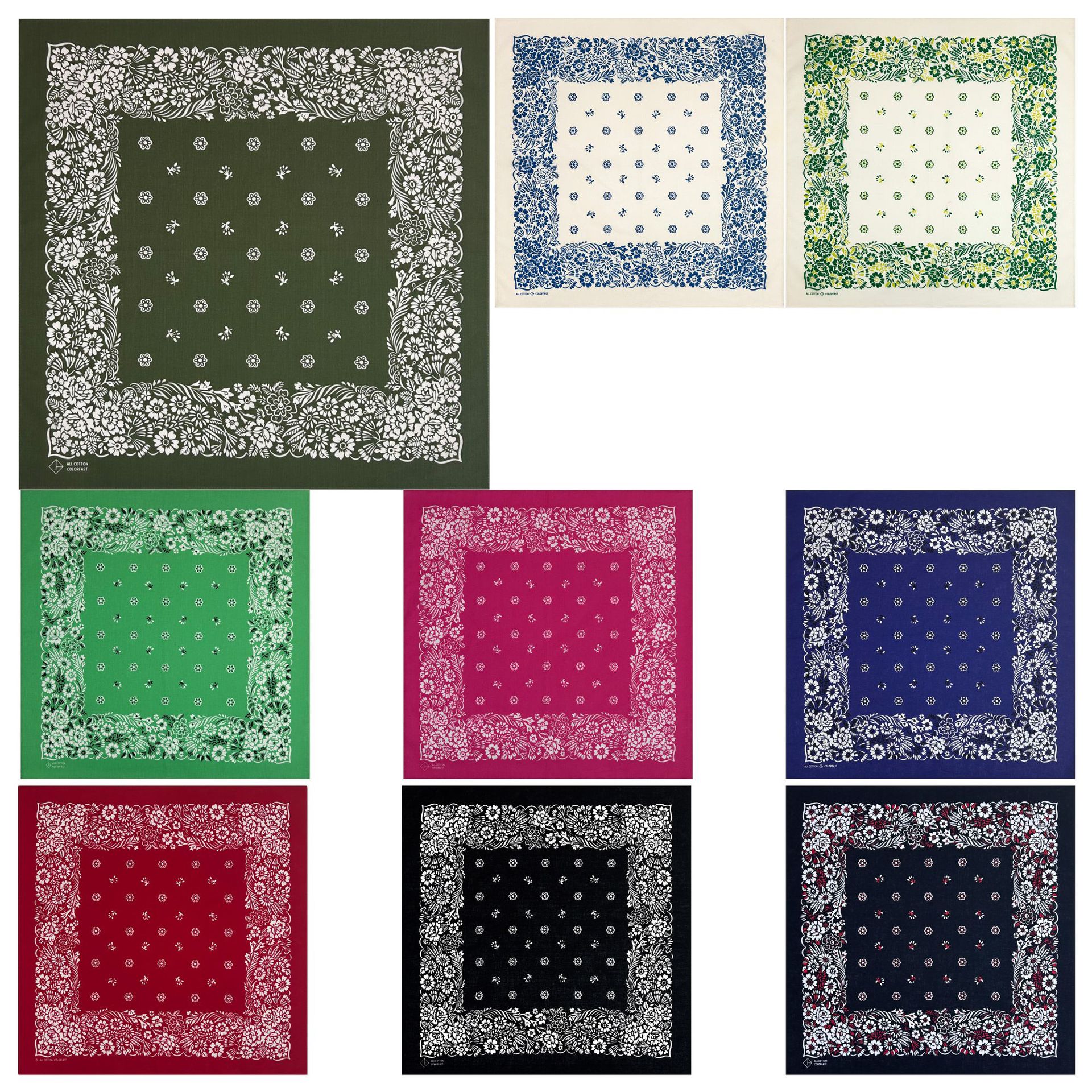 Cotton 54* 54cm Headscarf Square Scarf Street Dance Headband Sun Protection Face Towel Magic European and American Hip-Hop Accessories