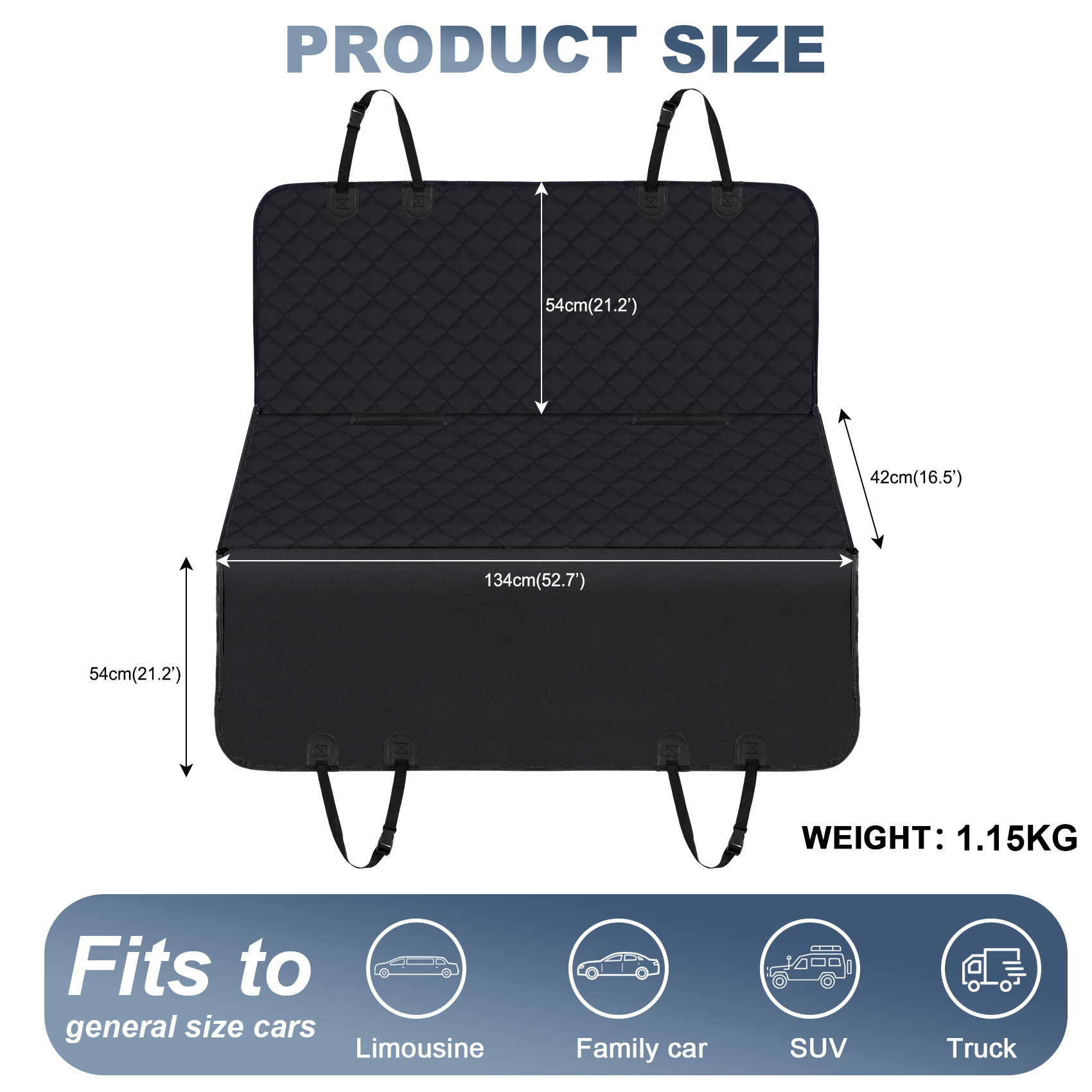 Impermeable para mascotas estera del coche cuatro estaciones universal mascota estera del coche sólido asiento trasero tronco coche control central nido