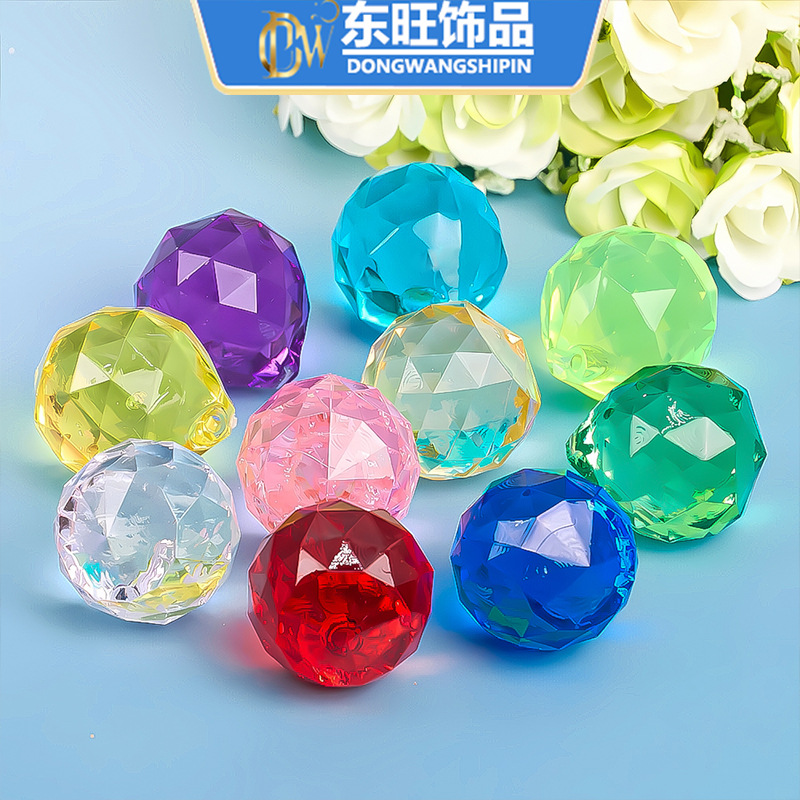 亚克力灯饰球吊坠珠链挂件饰品珠子珠帘门帘配件厂家供应DIY饰品