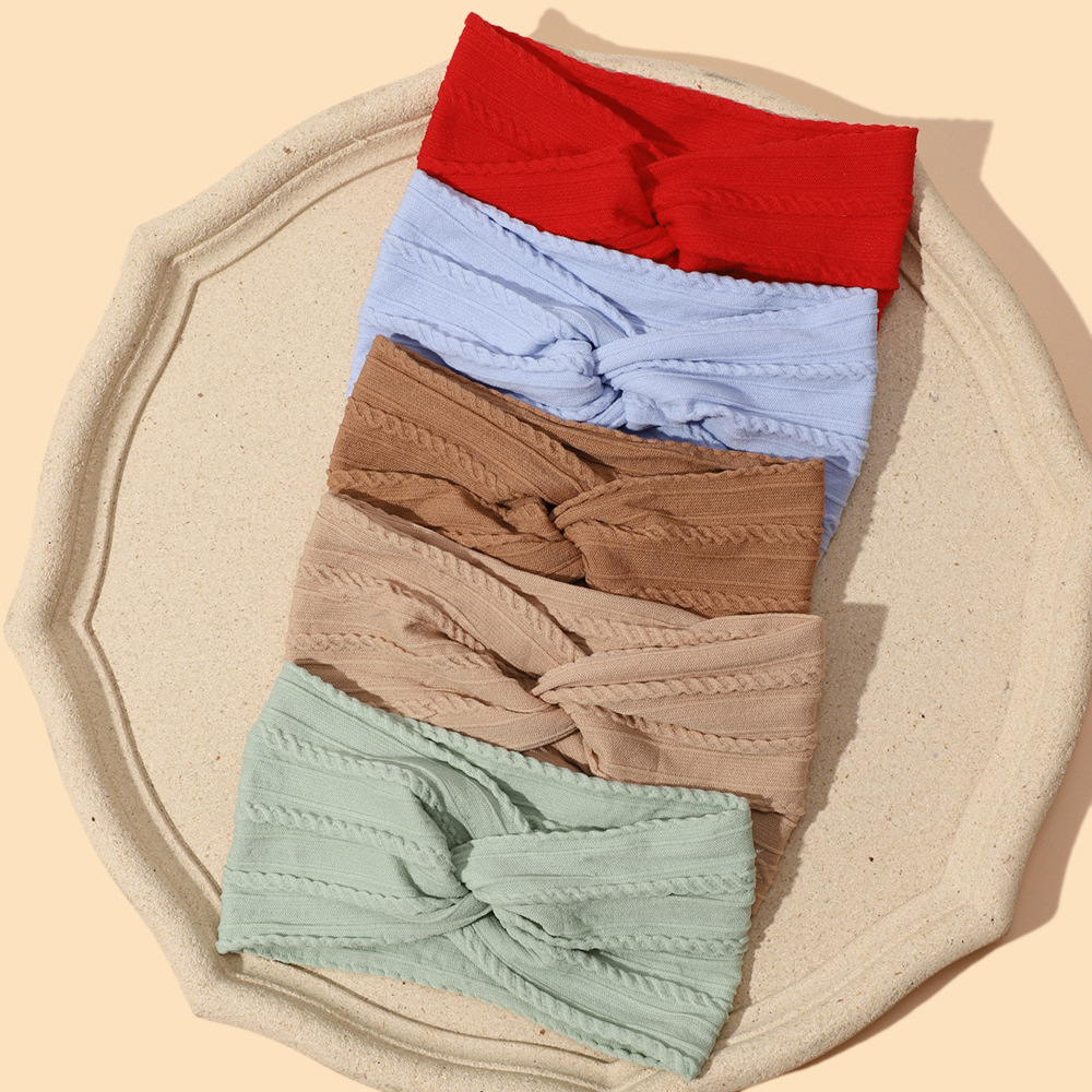 Nya barnhuvudbonader baby vår och sommar korsband baby nylon elastiskt fontanell brett hårband_voghion.com