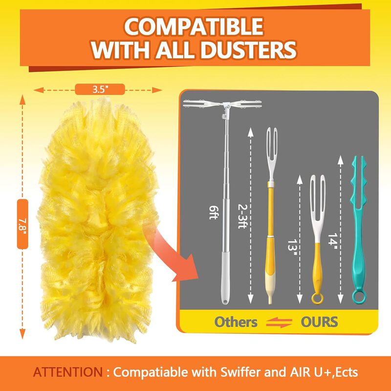 Replacement compatible with various easy dust remover handles, foreign trade cross-border model, 360 disposable electrostatic dusting duster Replacement compatible with various easy dust remover handles, foreign trade cross-border model, 360 disposable electrostatic dusting duster