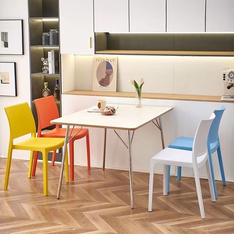 Thickened plastic chair for casual dining, Nordic style dining chair with backrest, modern thickened simple home chair, meeting chair, dining chair Thickened plastic chair for casual dining, Nordic style dining chair with backrest, modern thickened simple home chair, meeting chair, dining chair