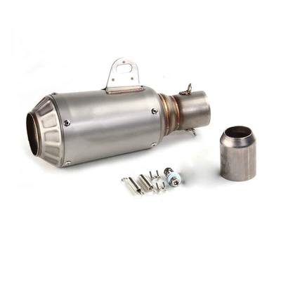 Motorcycle Modified Exhaust Pipe Small R Medium R Large Rcb300 Cbr500 Universal Exhaust Pipe with Decorative Cover for Small Ninja Models (Exhaust pipe) - a-titanium-color-laser-mark