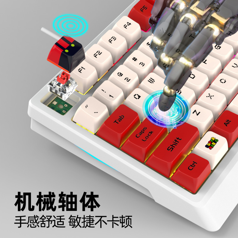 新しい既製有線メカニカルキーボード K98 RGB ライトグリーン軸 98 キーフルキーノーラッチ e スポーツゲーム周辺機器|undefined