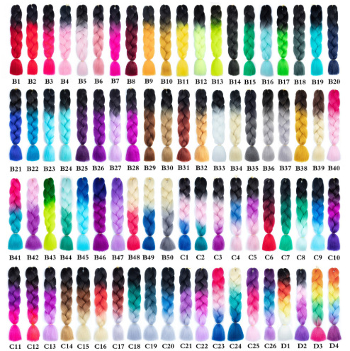 Peruca africana trenza fibra química cabello de alta temperatura seda color gradiente trenza sucia