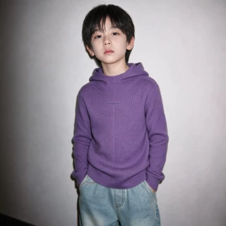 男童毛衣儿童针织衫外套连帽春秋装2026新款洋气时髦大童韩系上衣