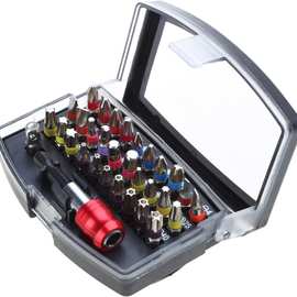 S2材质32件电动短批头套装一字十字米字六角梅花空心梅花快脱接杆