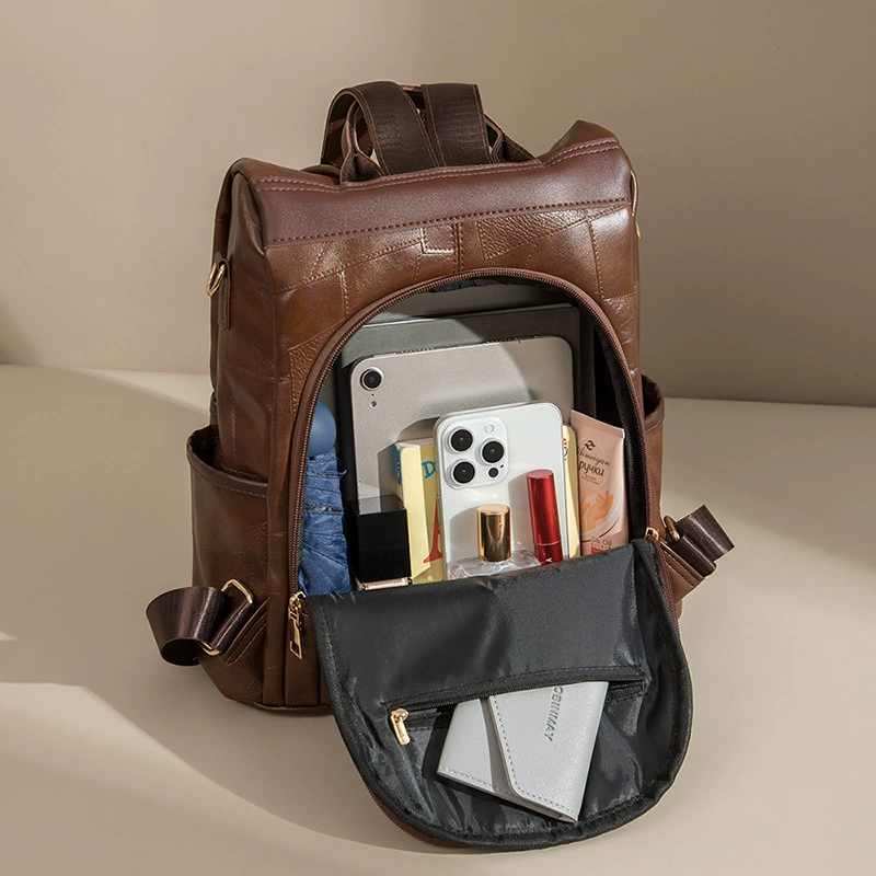 Fashionable capacious backpack, shoulder bag, universal one-shoulder bag, travel bag, western style