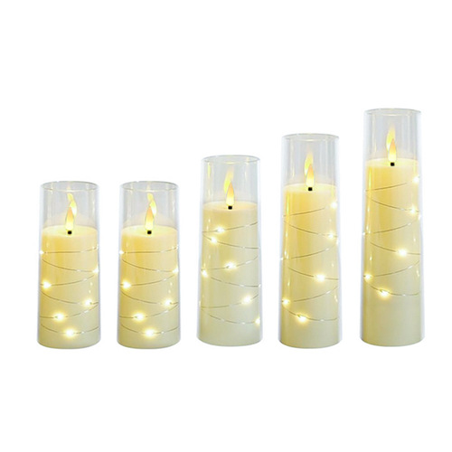 LED electronic candle lights Christmas party light strings restaurant decoration acrylic cup candle wedding arrangement