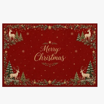 Avtomobil döşəmə paspasları, available for dropshipping - christmas-10-4060cmcrystal-velvet-with-dot-plastic-backing