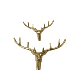 黃銅鍛造鹿頭 家具櫃門把手 儲物盒  配件鐘表裝飾