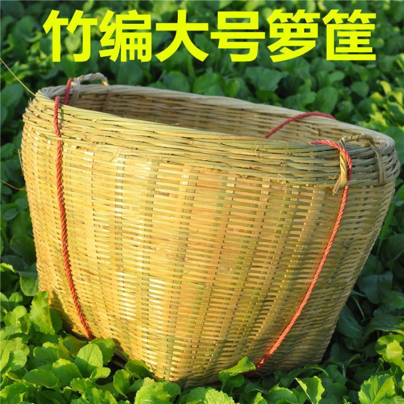 竹かご、手作り竹かご、家庭用丸枠、扁担収納かご、装飾米かご、結婚式の竹建物|undefined
