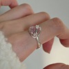 Bamboo retro fashionable ring, zirconium, Korean style, silver 925 sample, simple and elegant design, on index finger