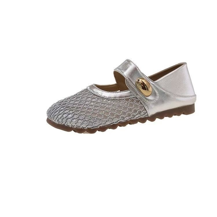 Zapatos de pescador transpirables con suela suave 2026 nuevos zapatos de verano de malla de un pie dos zapatos franceses Marie-Zhen