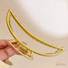 Golden hairgrip, metal advanced shark, hair accessory, crab pin, high-quality style
