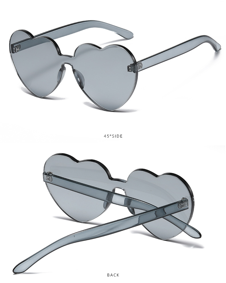 Retro Heart Shape Pc Special-shaped Mirror Frameless Women's Sunglasses display picture 1
