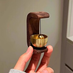 鈴のペンダントのドアベルの黒胡桃の木のドーパミンの磁気はドアのベルを吸い込みます。