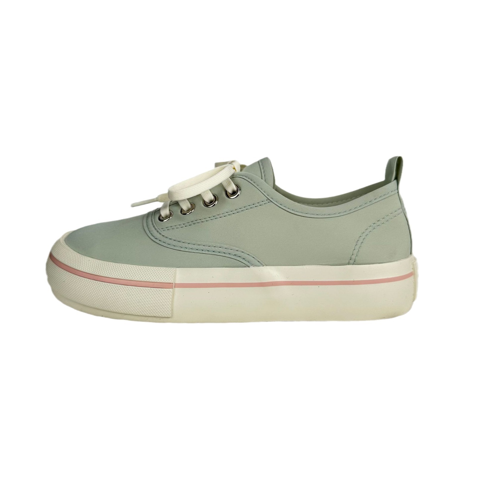 Yuanbo 2024 primavera y verano zapatos de lona transpirables para mujeres estilo de Hong Kong Harajuku color sólido zapatos blancos japoneses coreanos zapatos de mujer