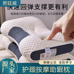 枕头枕芯家用护颈椎助睡眠防打呼噜专用单人一对装针织棉按摩枕头