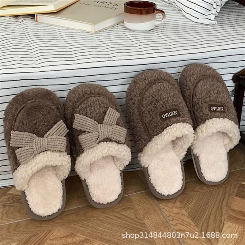 Cotton Slippers for Women, Winter Cotton Slippers, Stain-Resistant, Thick-Soled, Non-Slip, Super Soft, Home Student Dormitory, Warm Confinement Slippers