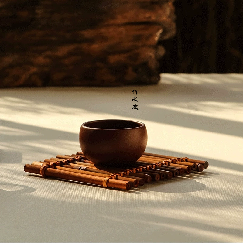 1VPR бамбуковая подставка под кружку handmade дзен чайная церемония держатель чашки блюдце утепляющая подушка чайная штора чайная подушечка небольшая бамбуковая линя чашка чай