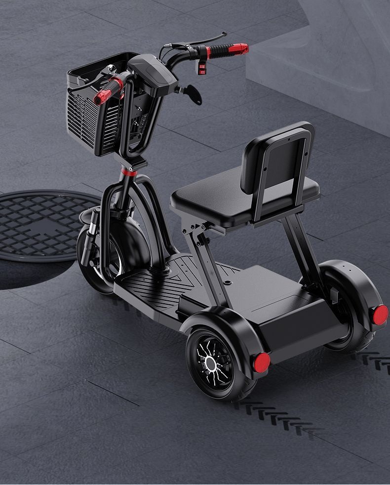 Fully foldable electric tricycle for home use, a mobility aid for the elderly, suitable for transporting children, electric tricycle for riding