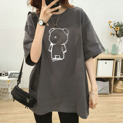Maternity Nursing T-shirt Women's Short Sleeve Mid-length Top Loose Large Size Summer Feeding Maternity Underwear for Women 