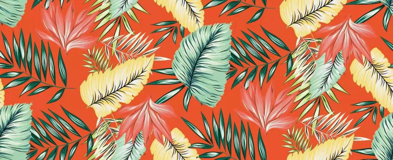 植物图案数码印花 针织罗马 梭织 克重任选 童装女装裙子上衣面料