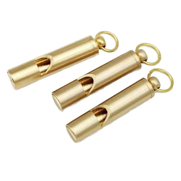 Brass whistle, copper travel matte keychain for training