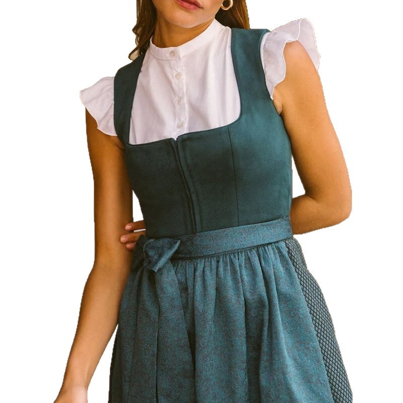 2025 新ドイツオクトーバーフェストメイド服半袖プリントビールドレスドレスステージパフォーマンス服|undefined