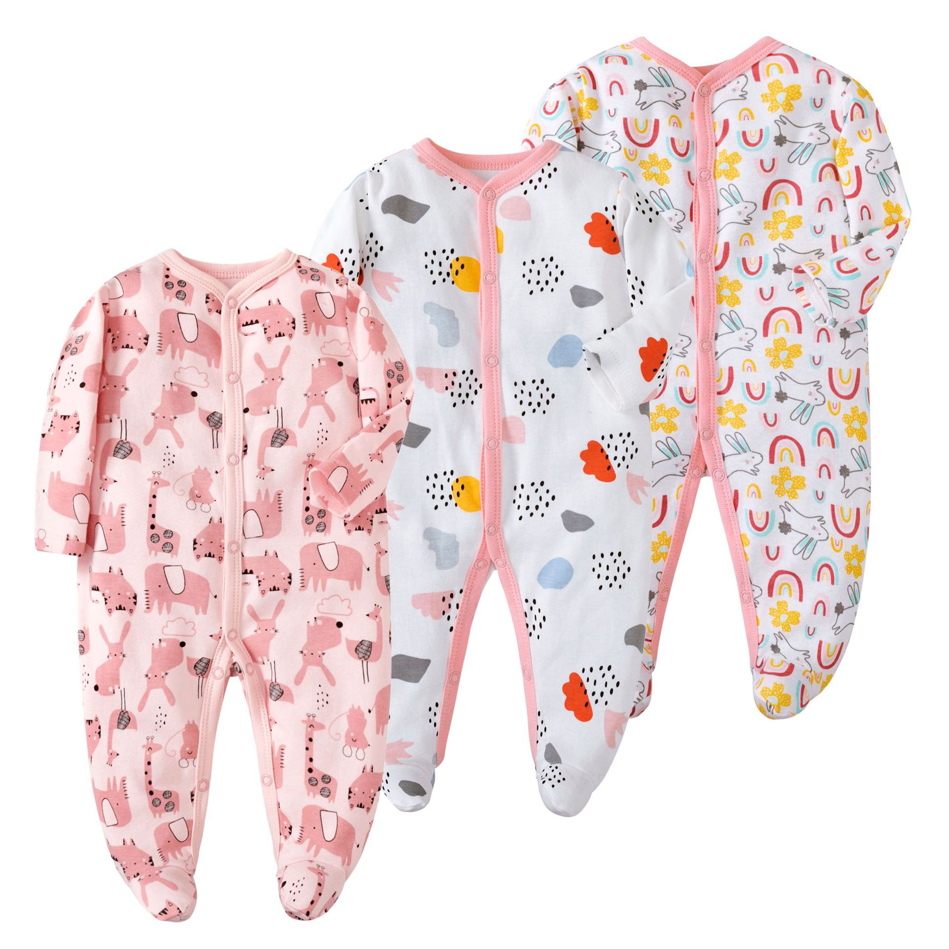 厂家批发婴幼儿连体衣长袖爬服宝宝休闲包屁哈衣夏款睡衣婴儿童装