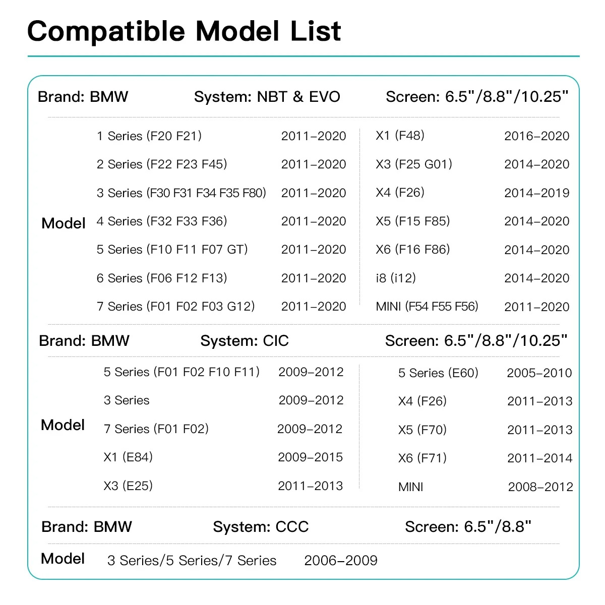 Suitable for Bmw Wireless Carplay Decoder Nbt and Cic Evo System Modules Bmw 2009-2018